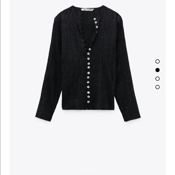 ZARA size M  textured wave blouse - Picture 6 of 9